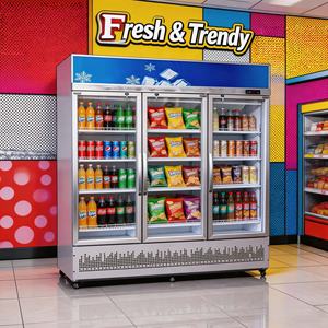 Refrigerador Comercial para Supermercados, Refrigerador <span class=keywords><strong>de</strong></span> Exhibición con Enfriamiento por Aire para Bebidas, <span class=keywords><strong>CocaCola</strong></span>, Pepsi, Otras Bebidas, Uso en Tiendas <span class=keywords><strong>de</strong></span> Helados - Product Image 1