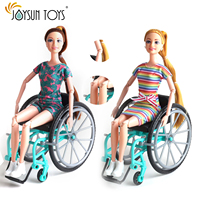 Poupée en plastique personnalisée, fauteuil roulant, filles, corps de poupée en plastique, Action