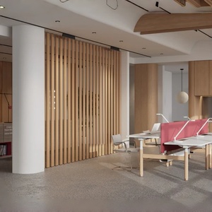 Modern Decorative Room Divider Vertical Slat Wall <strong>Partition</strong> for Restaurant Interior Design and Cafe Open <strong>Plan</strong> Space Planning - Product Image 3