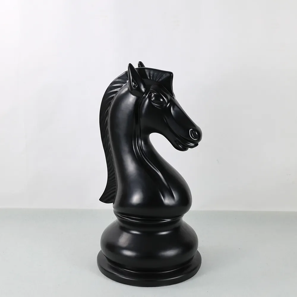 Modern pop art resina decorativa artesanato gigante fibra de vidro xadrez conjunto estátua para selfie museu decoração