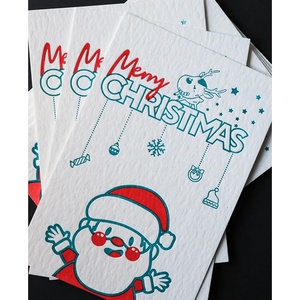 Santa Claus thẻ & Bookmark Set Foil đóng dấu tái sử dụng với Red Ribbon phong bì 10 thẻ + 5 Bookmark Sponge lót loại - Product Image 2