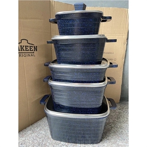 Juego de 10 Ollas y Utensilios de Cocina Antiadherentes de Granito y Mármol con Revestimiento de Fundición a Presión - Product Image 3