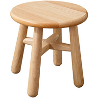 Taburete Pequeño de Madera Maciza, Estilo Minimalista, Banco Compacto para el Hogar, para Cambiar Zapatos o como Mesa de Té
