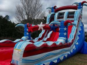สไลเดอร์น้ำแบบเป่าลมสองเลน Star Spangled Splash สูง 40 ฟุต พร้อมสระว่ายน้ำ - Product Image 2