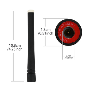 Antena Portátil Fluorescente Corta 4G PoC, Negra, 144/430MHz, 1.8dBi, Conector Macho, 4.25 Pulgadas, para Radios Portátiles - Product Image 3