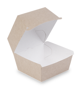 Boîte à burger en kraft en gros, taille XL, jetable, préformée, pour vente à emporter, en vrac, avec logo personnalisé - Product Image 3