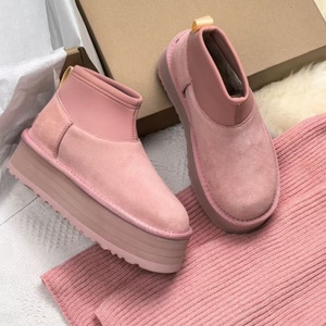 Botas de Nieve de Diseño Novedoso, Cómodas y Cálidas, con Calcetines Largos y Forro de Algodón, Zapatillas de Moda para Mujer, Color Rosa, Estilo Chunky - Product Image 2