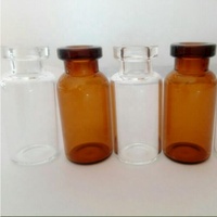 Flacon en verre borosilicate ambré transparent lavé et stérilisé de 3 ml, 5 ml, 7 ml, 10 ml, 20 ml pour injection pharmaceutique, avec bouchon en caoutchouc scellé