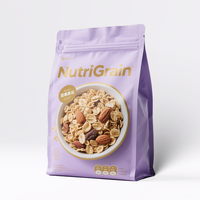 Op Maat Bedrukt Graanfruit Havermout Stand Zakje Hersluitbaar Noot Aluminiumfolie Muesli Ontbijtgranen Ingeblikt Voedsel Voedsel Voor Huisdieren