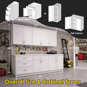 Armoires de garage sur mesure pour projets résidentiels |   Armoires de garage modernes pour buanderie |   Armoires de garage utilitaires de style Shaker - Product Image 4