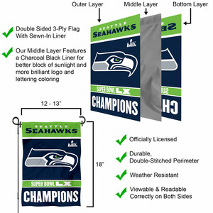 Drapeau de jardin personnalisé des <span class=keywords><strong>Vikings</strong></span> du Minnesota, double face, 12,5 x 18 pouces, 32 drapeaux de fanions des équipes de football pour la pelouse, la cour, la décoration extérieure, vente en gros - Product Image 6