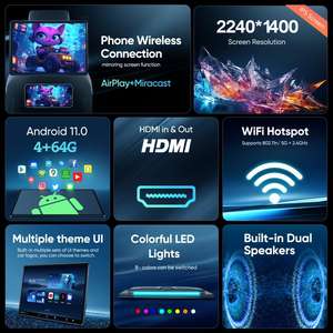 Monitor dei sedili posteriori Touch Screen da 14 ''IPS con luci ambientali 2 + 32G, 2240x1400p e 128 - Product Image 2