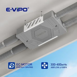 Système de ventilation à récupération de chaleur VMC <span class=keywords><strong>double</strong></span> flux E-VIPO monté au plafond avec boîtier EPP 300M3 400M3 HRV ERV pour la maison, automatisation CO2 RH - Product Image 3