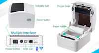 Impresora térmica de etiquetas de envío, máquina de impresión de etiquetas de envío, USB WIFI, BT,