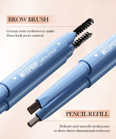 Crayon à sourcils double embout SADOER à spirale, formule waterproof longue tenue, pour un tracé précis et un effet naturel estompé