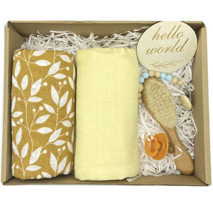 Cofanetto in mussola di cotone morbido di bambù per neonati e bambine regalo regalo unico per <span class=keywords><strong>Baby</strong></span> Shower benvenuto all'ingrosso - Product Image 5