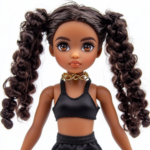 Poupées noires de mode afro-américaines de 12 pouces pour enfants, nouvelle conception de haute qualité en vinyle, adorables pour les filles - Product Image 1