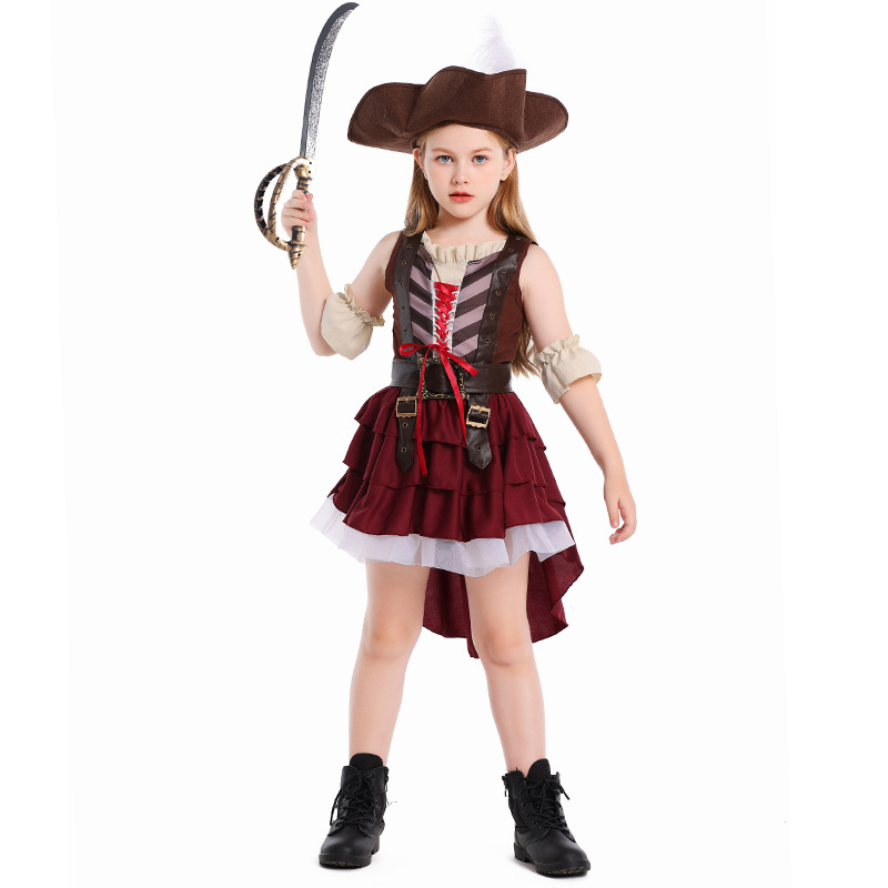 Vestido De Pirata Para Mujer Con Volantes Y Mangas Largas Gasa – Sin Hombros, Elegante Y Color Sólido – Disfraz De Carnaval Y Fiestas