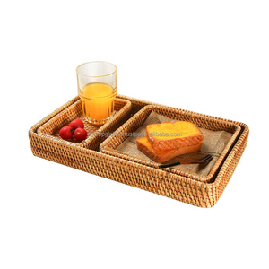Bandeja Rectangular Decorativa Multiusos Wintop, Hecha a Mano, Ecológica, Duradera, Sostenible, de Ratán Natural Real, para Servir y Velas - Product Image 2