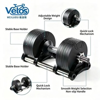 Haltères de musculation Velos en promotion, 15 kg, plaques de poids, équipement de gym, haltères réglables pour l'exercice