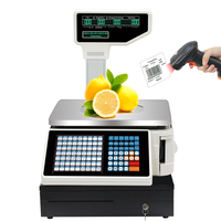 Timbangan Kasir Digital NVK TMA dengan Pencetak Label Barcode, Kapasitas 30kg, Timbangan Hitung Harga untuk Supermarket