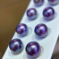 Perles d'eau douce Edison violettes rondes de qualité 5A, 9-10 mm, en vrac, pour la fabrication de bijoux DIY, boucles d'oreilles, bagues, pendentifs