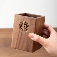 Porte-stylos en bois artisanal, idéal pour l'organisation du bureau, personnalisable avec un logo, porte-stylos en bois de manguier, cadeau d'entreprise