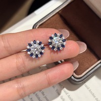 Nabest Wasserdichte Damen 925 Sterling Silber Blumen-Ohrstecker Verlobungs-Hochzeits-Zirkonia-Ohrringe Feiner Schmuck Großhandel
