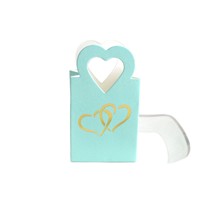 Mini sac à bonbons en forme de cœur, doré, gaufré et ajouré, boîte à thé, boîte à bonbons