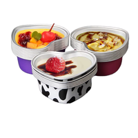Lot de 100 contenants jetables en aluminium en forme de cœur pour fards à paupières, moules à pâtisserie, emballage alimentaire en feuille d'aluminium de qualité alimentaire