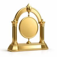 Serie de Trofeos de Metal Dorado Personalizados con Impresión UV, Premios para Competiciones Deportivas, Eventos Musicales, Regalos de Bienvenida
