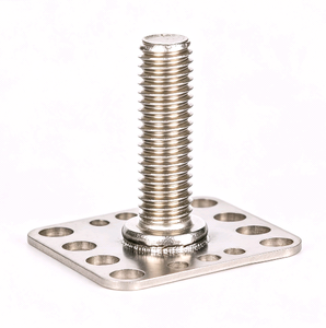 Placa Base Cuadrada Soldada con Perno de Fijación, Acero al Carbono Galvanizado, Acero Inoxidable 304 316, Tornillo de Montaje Personalizado para Paneles Solares de Aluminio - Product Image 1