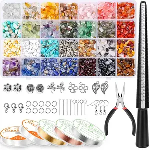 Wholesale DIY Irregular Natural Loose Gemstone Beads Kit Crystal Chip Beads Stone Crushed Chunked For Jewelry Bracelet Making