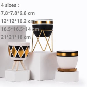 Pot de plantes succulentes en céramique, Pot de fleurs succulentes, <span class=keywords><strong>Cache</strong></span>-Pot, vente en gros - Product Image 5