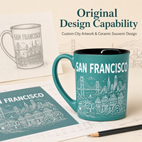 Mug à café en céramique 11 oz, souvenir de San Francisco, Californie, avec la célèbre Pont Golden Gate, pour mug en grès, OEM ODM personnalisé