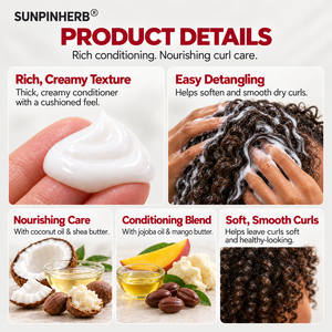 Après shampoing hydratant démêlant cheveux bouclés coco karité 384 ml OEM ODM marque blanche fabricant vente en gros - Product Image 6