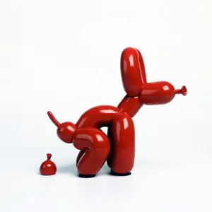 Dropshipping & 도매 크리 에이 티브 똥 풍선 개 동상 홈 장식 현대 귀여운 동물 수지 예술 조각 공예 장식품