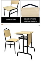 Chaise et bureaux de lycée pour étudiants Table et chaise d'étude Table et chaise fixes simples avec panneau avant pour étudiants