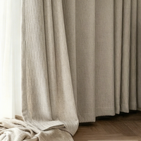 Rideaux occultants en lin, rideaux filtrant la lumière à 100 % pour chambre à coucher et salon