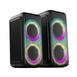 <b>Wireless</b> Karaoke Speaker Dual Speakers <b>Bluetooth</b> Portable With <b>Microphone</b> Colorful Led Light Outdoor Fitness Use - Product Image 2