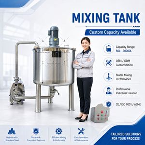Cuve de mélange, émulsification et homogénéisation Ace 100L 200L 300L en acier inoxydable, à chemise alvéolée, chauffée et refroidie à la vapeur, avec agitateur - Product Image 2