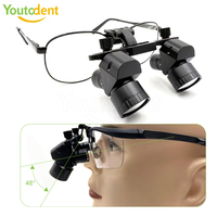 Loupes binoculaires ergonomiques chirurgicales dentaires en promotion, grossissement 5X, lumière LED, distance de travail réglable, matériau métallique