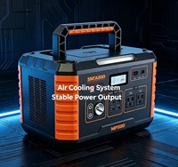Stasiun Tenaga Surya Portabel 500W 519Wh LiFePO4 MPPT Inverter Gelombang Sinus Murni dengan Port RV Jarak Jauh, Pemantik Rokok, dan Jump Starter
