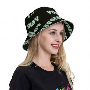 Chapeau Bob en Jean Personnalisable à Large Bord Respirant Anti-UV Motif Feuille/Écossais pour Hommes et Femmes – Idéal pour les Aventures de Pêche - Product Image 4