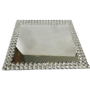 Wholesale Wedding Event Dinnerware Type Round Silver Crystal Glass Mirror Charger <strong>Plates</strong> With Crystal Beads Rim - Product Image 4