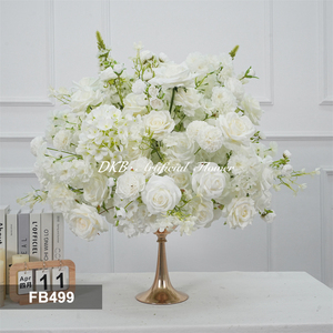 Wholesale Unique <b>Artificial</b> Silk Rose White Flower Ball Table Centerpiece Decoration for Proposal Wedding Party - Product Image 2