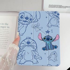 Cute Stitch Cartoon iPad Case 3+Y‑Fold Pen Slot Shockproof Cover for iPad Air 6/<b>7</b> 10.2 Inch Apple <b>Tablet</b> Protective Shell - Product Image 5