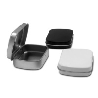 Boîtes de rangement rectangulaires en métal à charnières, mini-contenants en fer blanc de luxe pour bonbons à la menthe, boîte à bijoux pour enfants, vente en gros