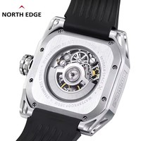 NORTH EDGE Montre mécanique de luxe pour homme, montre automatique squelette, lumineuse, étanche 100M, montre-bracelet SPACE X