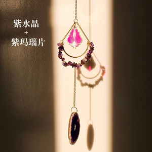 2025 Boho Chic <b>Water</b> Drop Agate <b>Crystal</b> Wind Chime Handcrafted Natural Gemstone Prism Reiki Charged Healing Window Decor - Product Image 5